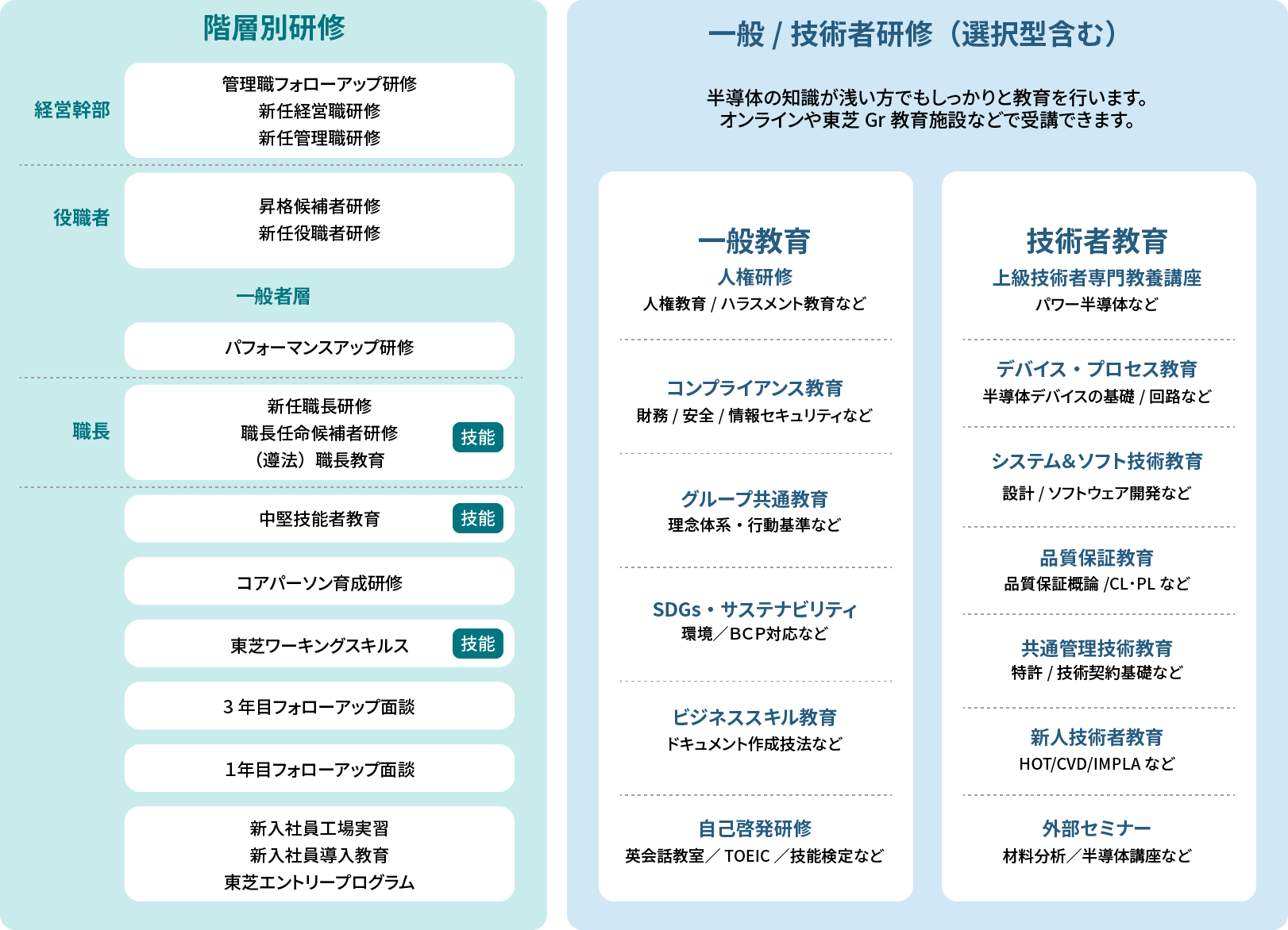 階層別研修 一般 / 技術者研修(選択型含む)