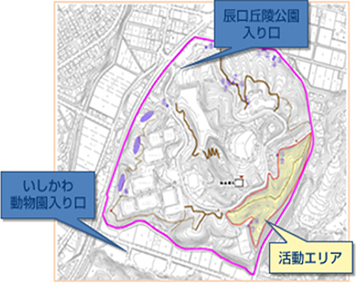 辰口丘陵公園 南東側の一角(わんぱく広場南側)